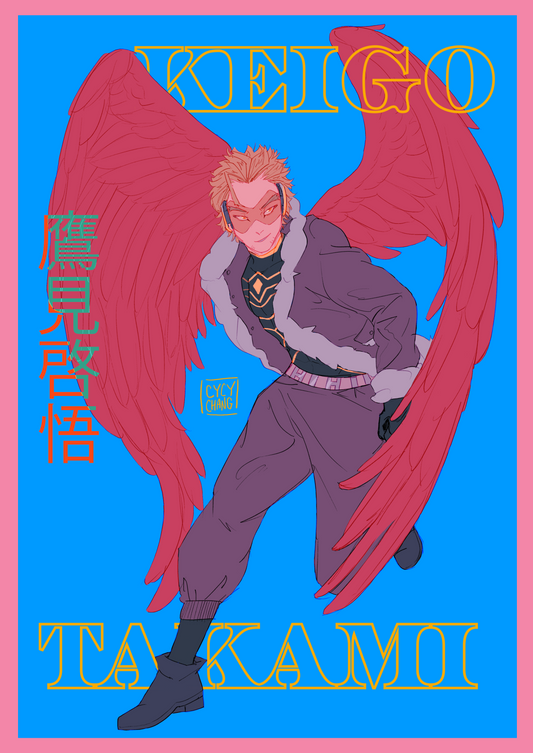 Hawks graphic postcard