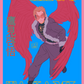 Hawks graphic postcard