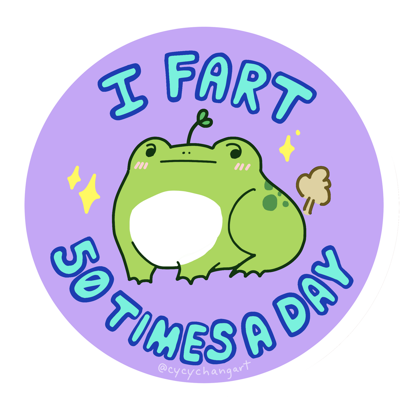 Farting Frog Sticker