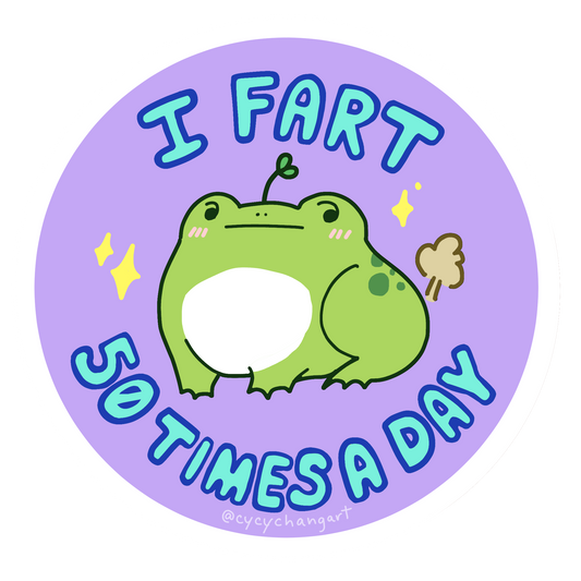 Farting Frog Sticker