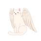 White Cat Angel Sticker
