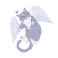 Grey Cat Angel Sticker
