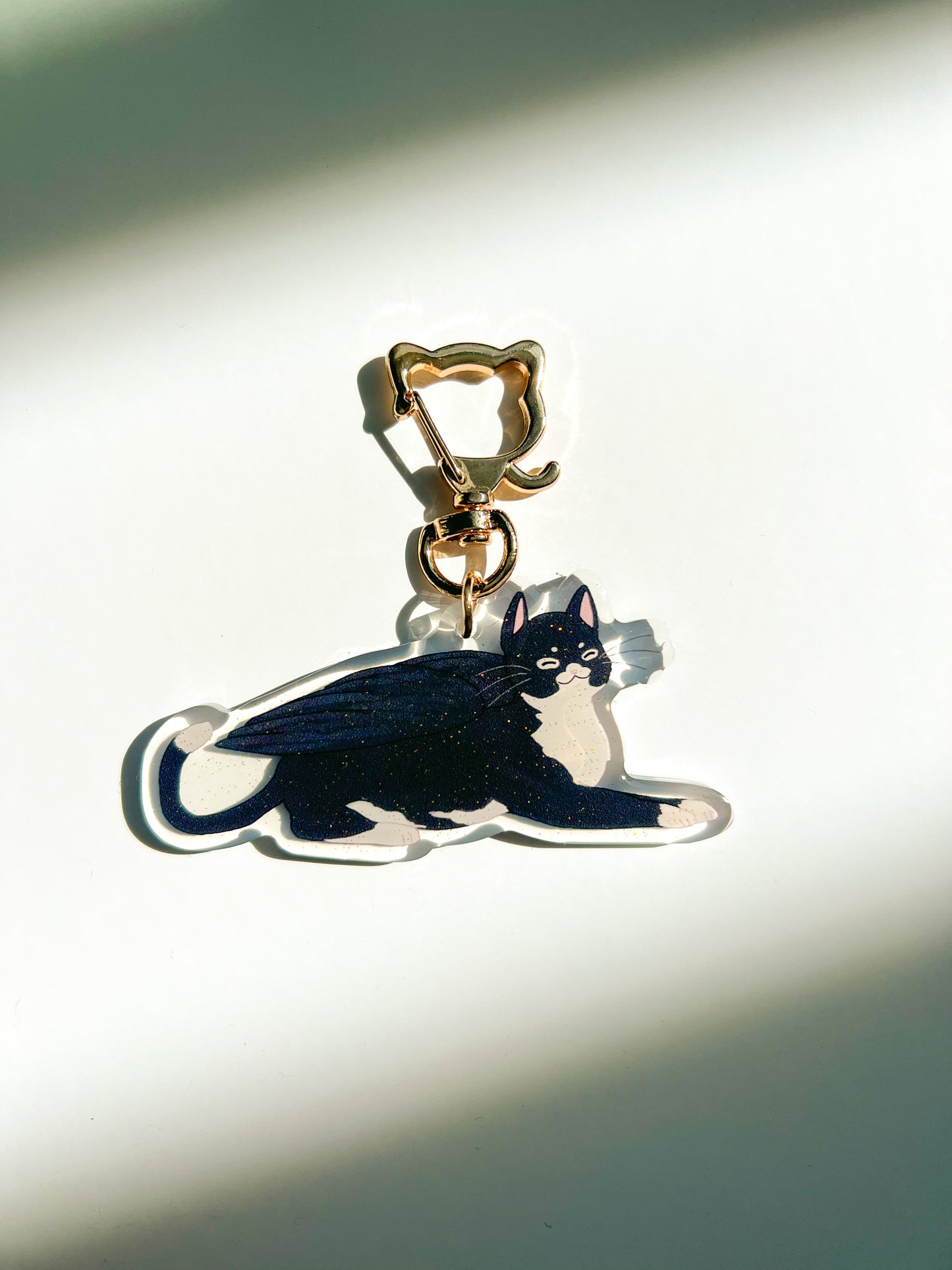 Tuxedo Cat Angel Charm