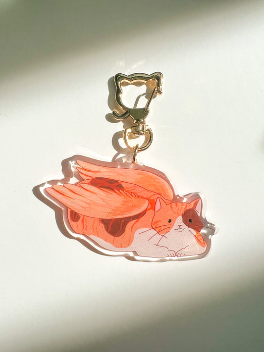 Orange Cat Angel Charm